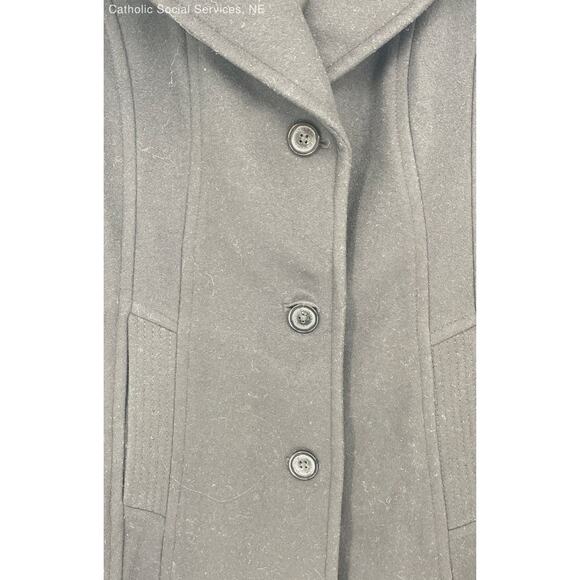 Anne Klein Black Women's Single-Breasted Long Wool Peacoat - Size‎ Small - Picture 4 of 9